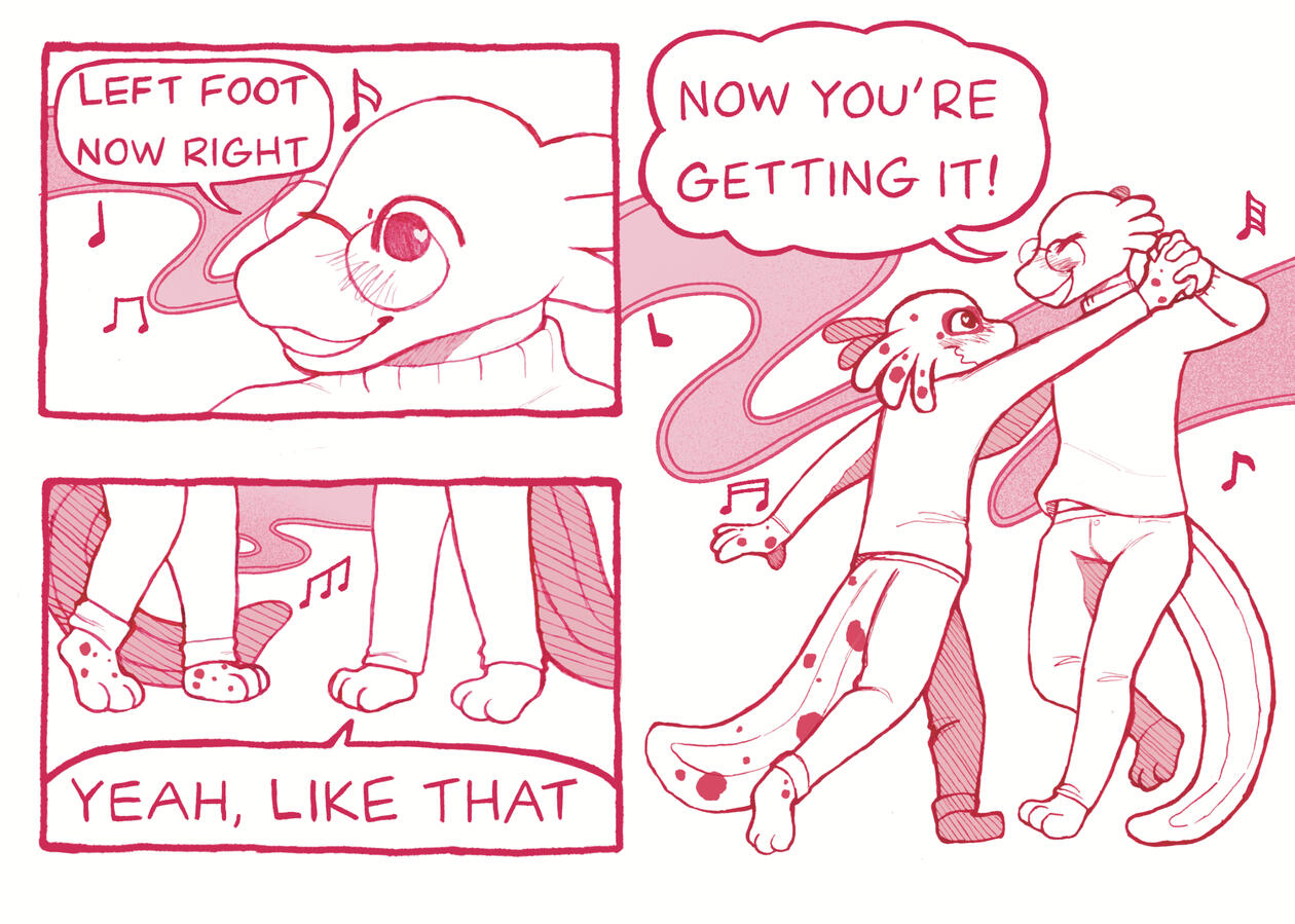 Learn to dance, Ink and digital, 2024