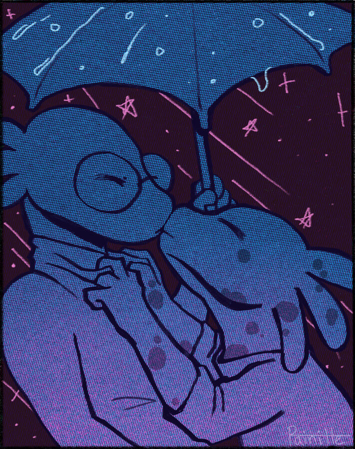 Rainy day kiss, Digital, 2025